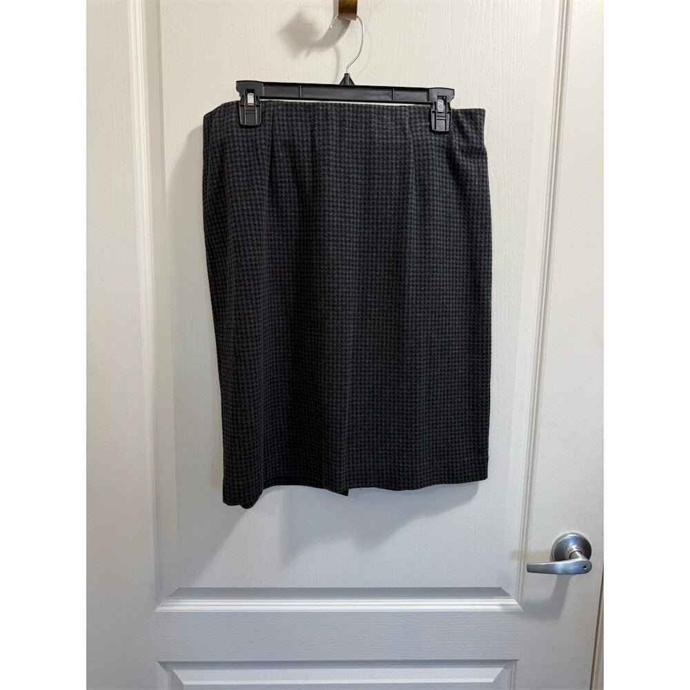 J. Jill Skirt Womens Size M Gray Herringbone Pencil Knee Length Pull-On (sku594)